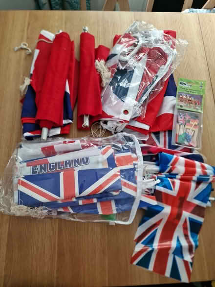 Photo of free Assorted union jack/England flags/bunting (Skipton BD23) #1
