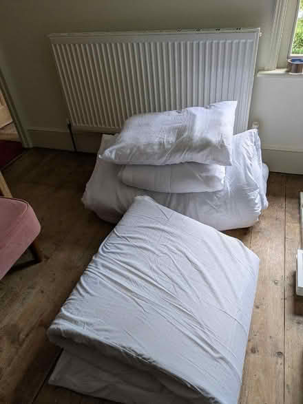 Photo of free Double mattress topper, winter duvet, summer duvet & pillow (Saint George's CO3) #1