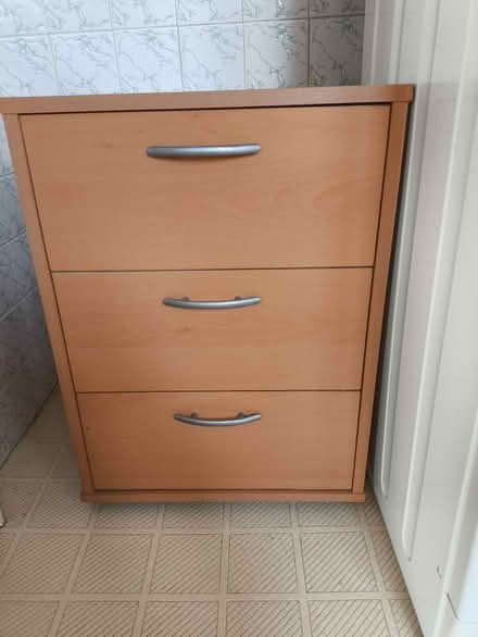 Photo of free Three drawer wood cabinet (Chesham. HP5) #1