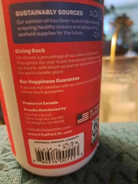 Photo of free Vital Pet Life Salmon Oil (16 oz) (Brightwood-Takoma) #4