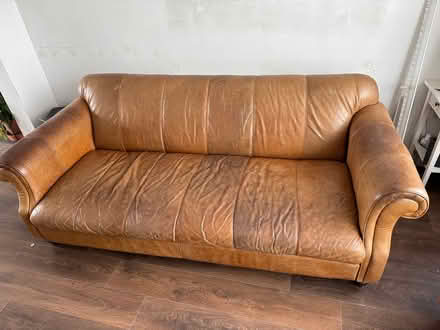 Photo of free Leather couches andoak coffee table (CV23FB) #4