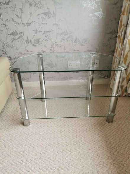 Photo of free TV stand glass and chrome (Brandwood End B14) #1