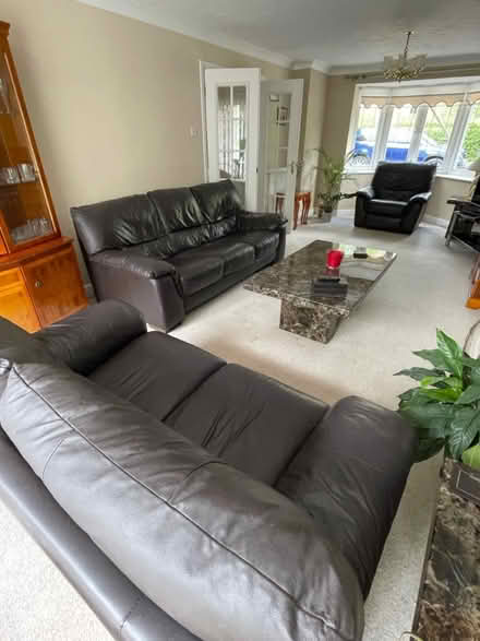 Photo of free Leather 3 seater sofa (Bishops Stortford CM23 4FN) #2
