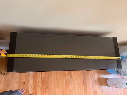 Photo of free Black console table with glass top (Branford) #2
