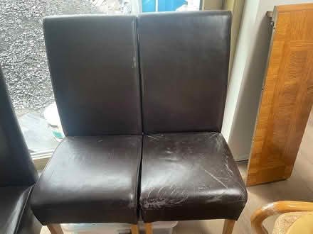 Photo of free X4 brown leather chairs (Sandymount) #1