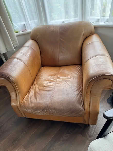 Photo of free Leather couches andoak coffee table (CV23FB) #1