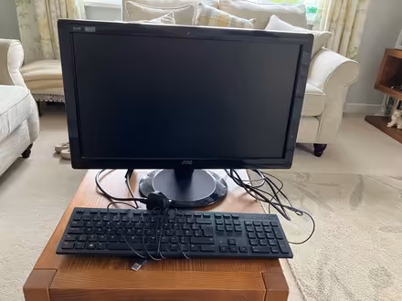 Photo of free Computer monitor and keyboard (Godolphin Cross TR13) #1