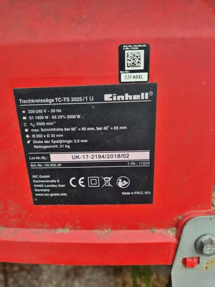 Photo of free Table Saw (Einhell TC‐TS 2025/1 U) (Holmer Green HP15) #4