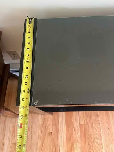 Photo of free Black console table with glass top (Branford) #1