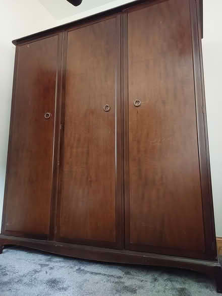 Photo of free Large vintage (teak?) wardrobe (Roughpark, Strathdon) #1