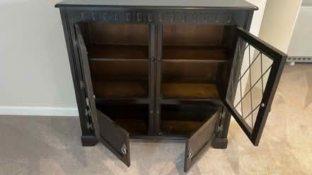 Photo of free Dark wood glass front cabinet (Bovey Tracey TQ13) #2
