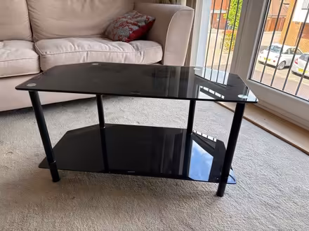 Photo of free Glass TV stand (Horndean PO8) #1