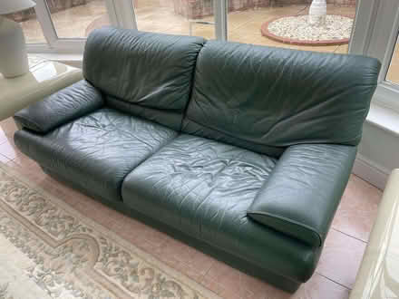 Photo of free 3 Piece Suite Green Leather (Twyford RG10) #4