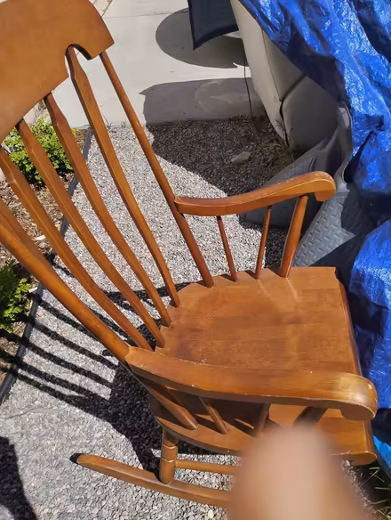 Photo of free Wood rocking chair (Behind Home Depot) #1