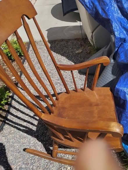 Photo of free Wood rocking chair (Behind Home Depot) #1