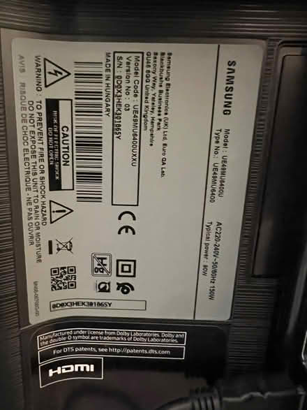 Photo of free 49" Samsung TV - Excellent condition (West Kensington W14) #4