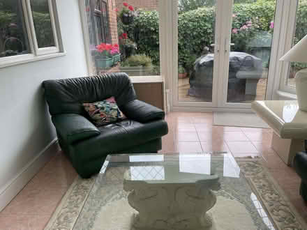 Photo of free 3 Piece Suite Green Leather (Twyford RG10) #2
