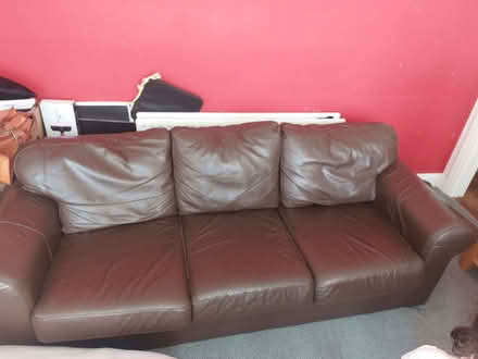 Photo of free 3-seater leather sofa (Hendon, The Hyde NW9) #1