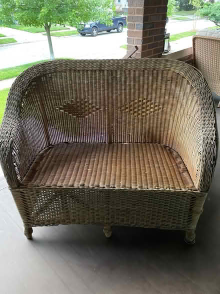 Photo of free Old Wicker Loveseat and Table (Near 11 and Woodward) #2