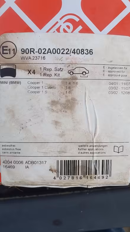Photo of free Brake pads for Mini (L35) #2