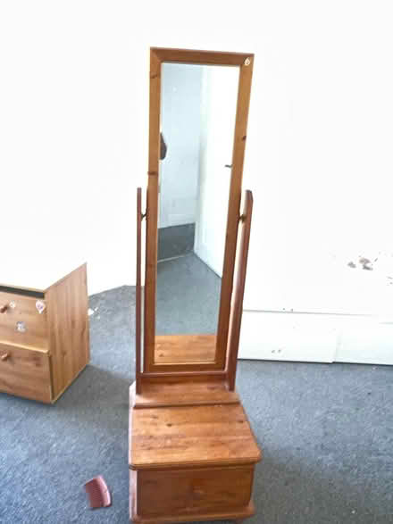 Photo of free Pine mirror with drawer (Halifax HX2 8) #2