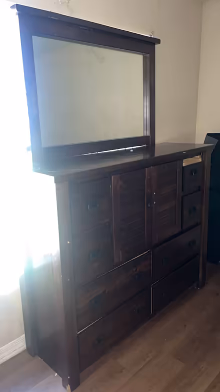 Photo of free Antique dark brown Dresser (East Hillsborough) #3