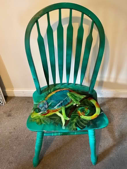 Photo of free Lovely hand painted chameleon chair (Badshot Lea GU9) #1