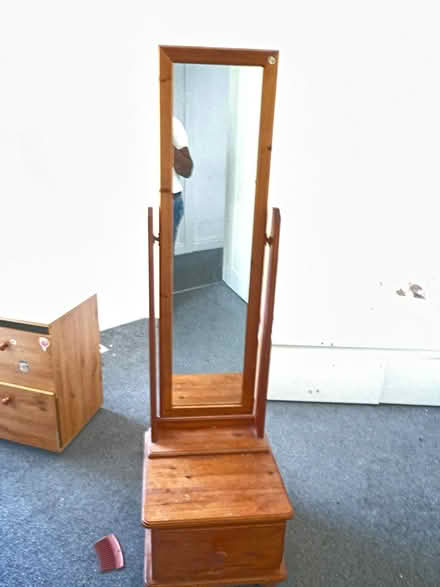 Photo of free Pine mirror with drawer (Halifax HX2 8) #1