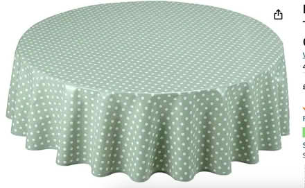Photo of free Sage green PVC Table Cloth. Round (SW11) #1