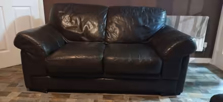 Photo of free Brown leather sofa (Ayr KA7) #1