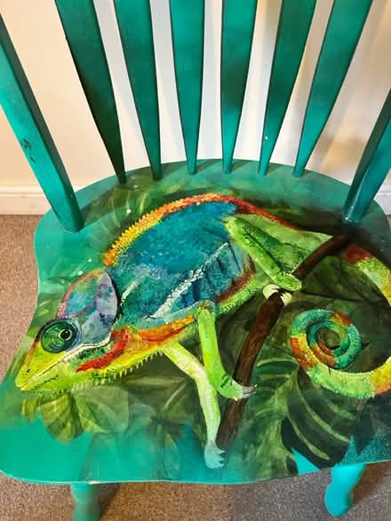 Photo of free Lovely hand painted chameleon chair (Badshot Lea GU9) #3
