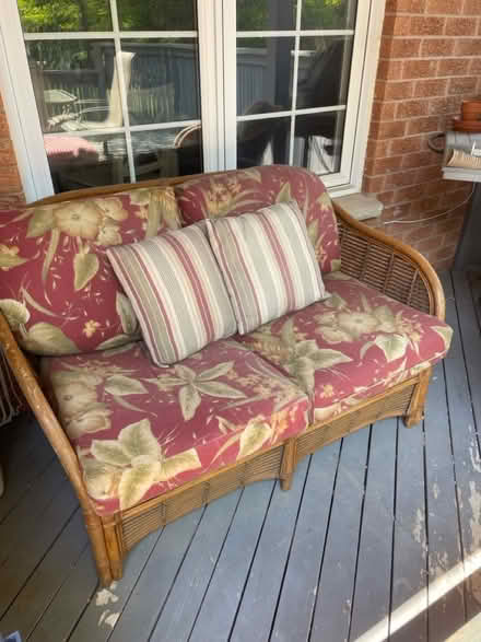 Photo of free Outdoor rattan love seat and chair (Aurora) #2
