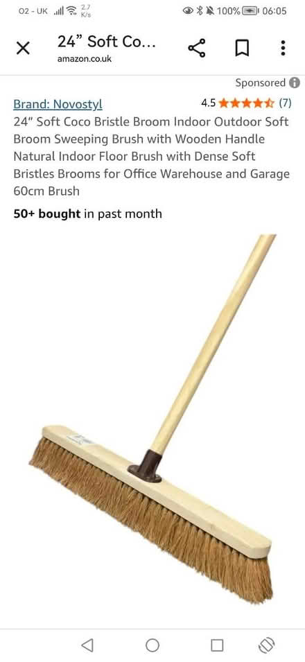 Photo of 24 inch Soft Coco Bristle Broom (CT17) #1
