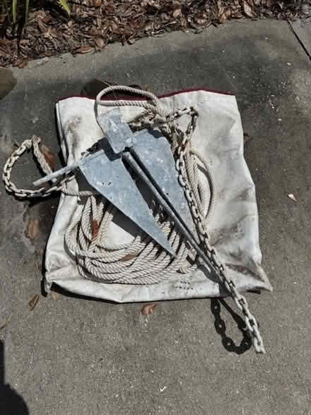 Photo of free 25 pound anchor, chain and bag (Palmetto) #1