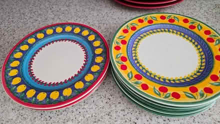 Photo of free Colourful tea plates 9" (Wigmore, Gillingham) #1