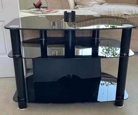 Photo of free Black glass tv stand (Cowley OX4) #1