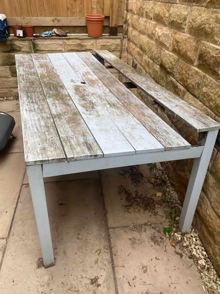 Photo of free Wooden garden table (Totley S17) #1