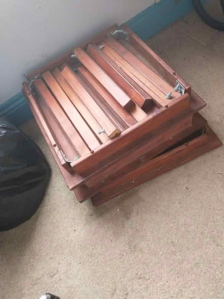 Photo of free 3 x small wooden square tables (LS13, Bramley) #1