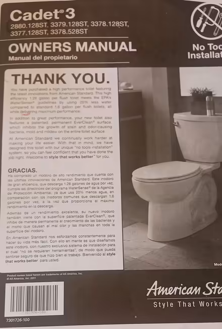 Photo of Toilet tank for American Standard (Mi.& Middlebelt , Inkster Mich) #1
