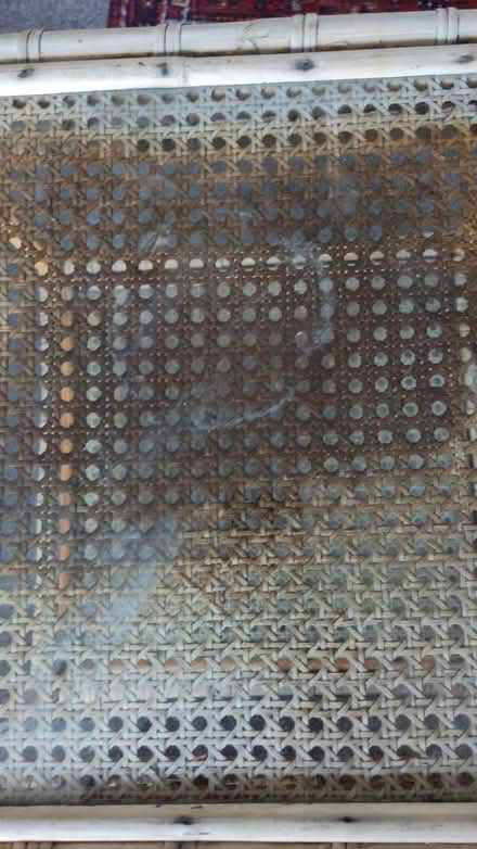Photo of free Small bamboo table 2 glass shelves (Stroud town) #2