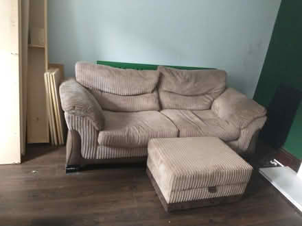 Photo of free Two seater sofa and ottoman (LS13, Bramley) #1