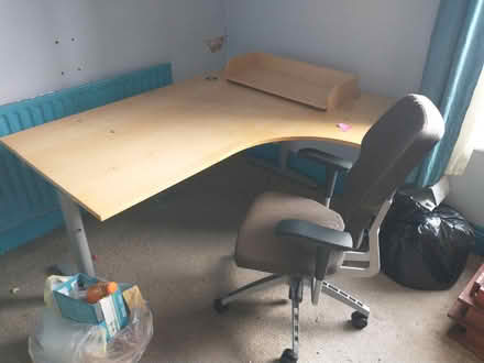 Photo of free Corner desk and office chair (LS13, Bramley) #1