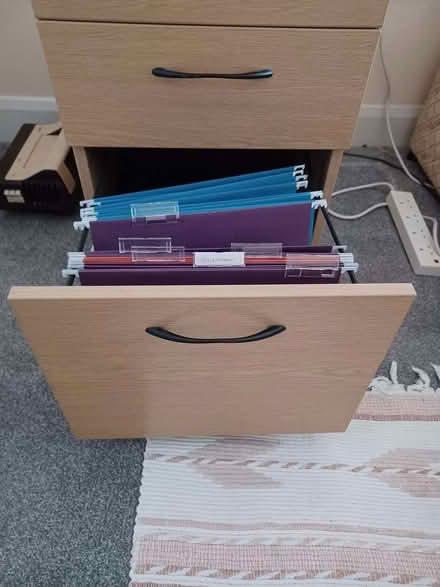 Photo of free desk pedestal 42cm wide, w 2 drawers & hanging file section (Summertown OX2) #2