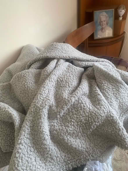 Photo of free Large grey polyester Dunelm throw. (Hillingdon UB10) #1