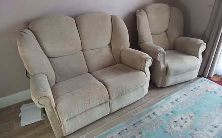 Photo of free Two seater settee plus single armchair (Rayleigh SS6) #1