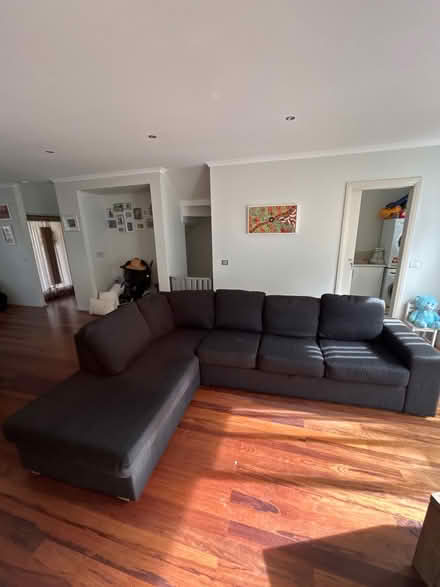 Photo of free 3-seater black couch with chaise (Gymea) #1