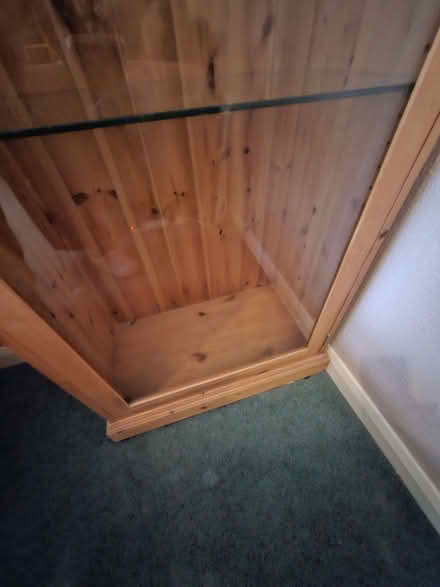 Photo of free Wood Display Cabinet, glass shelves and door (Norbiton KT1) #4