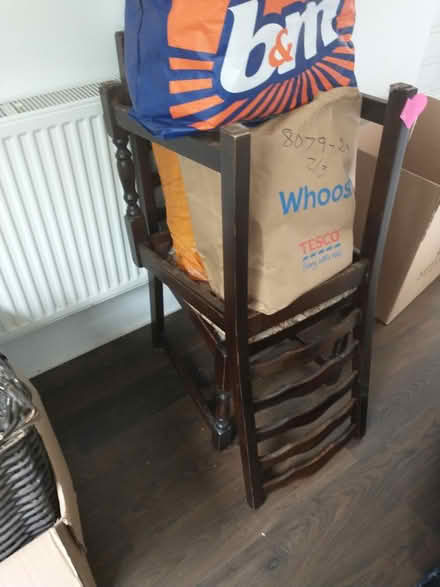 Photo of free 2 Dark-wood dining chairs (LS13, Bramley) #1