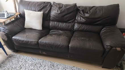 Photo of free 3 and 2 seater leather sofas (Se1 8qt) #1