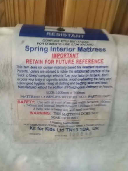 Photo of free Cot Bed Mattress (South Heighton BN9) #4